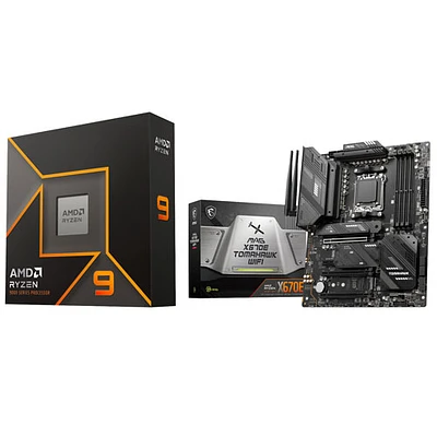 AMD Ryzen 9 9950X 16-Core 5.7GHz AM5 Processor & MSI MAG X670E Tomahawk WIFI ATX AM5 DDR5 Motherboard