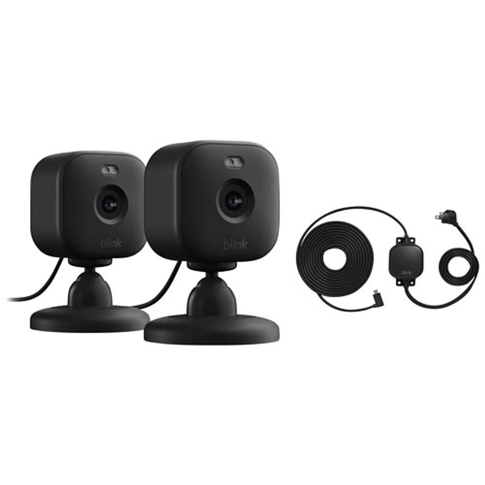 Blink Mini 2 Wi-Fi Indoor/Outdoor 1080p HD IP Camera with 3.96m (13 ft.) Power Adapter - 2 Pack