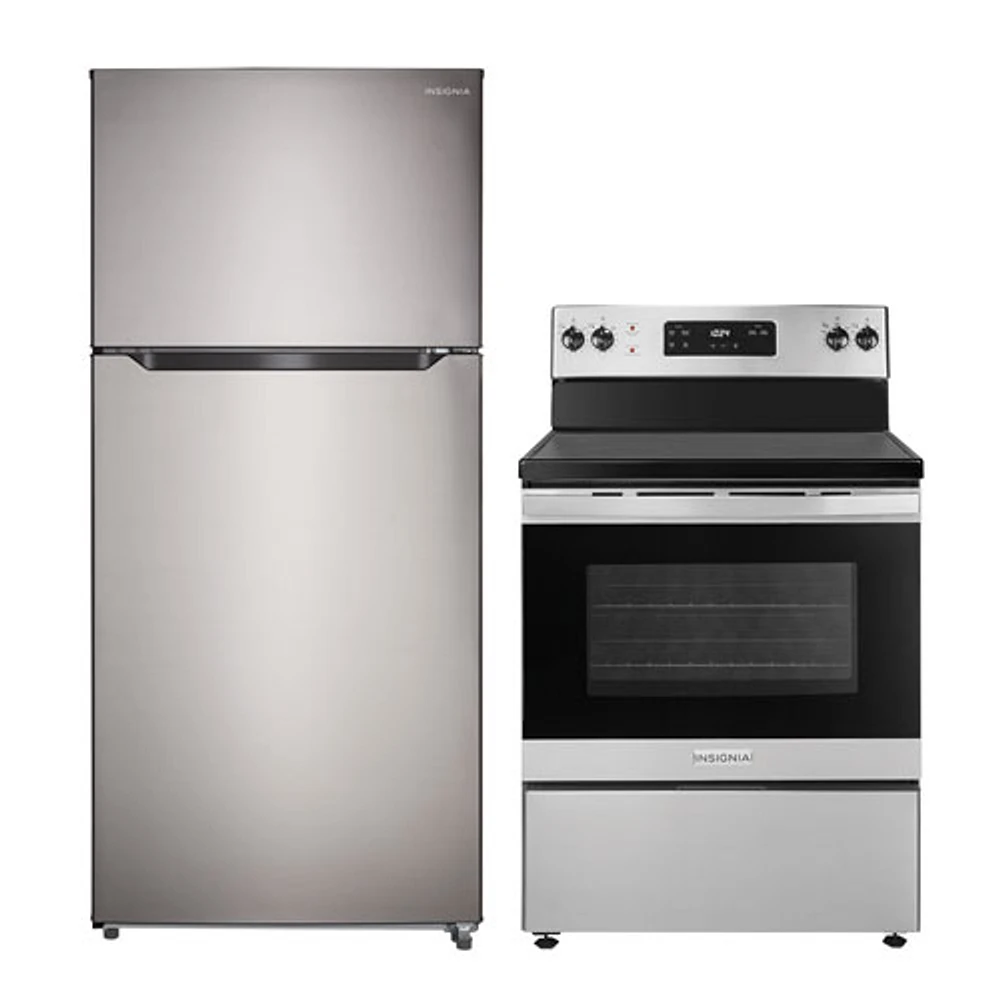 Insignia 30" 18 Cu. Ft. Top Freezer Refrigerator & Electric Range - Stainless Steel