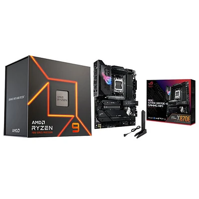 AMD Ryzen 9 7900X3D 12-Core 4.4GHz Processor w/ ASUS ROG Strix X870E-E Gaming Wi-Fi 7 AM5 DDR5 Motherboard