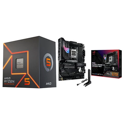 AMD Ryzen 5 7600 6-Core 4GHz Processor w/ ASUS ROG Strix X870E-E Gaming Wi-Fi 7 AM5 DDR5 Motherboard