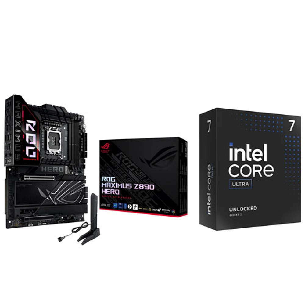 ASUS ROG HERO Wi-Fi LGA1851 ATX DDR5 Intel Motherboard w/ Intel Core Ultra 7-265K 20-Core 4.6GHz Processor
