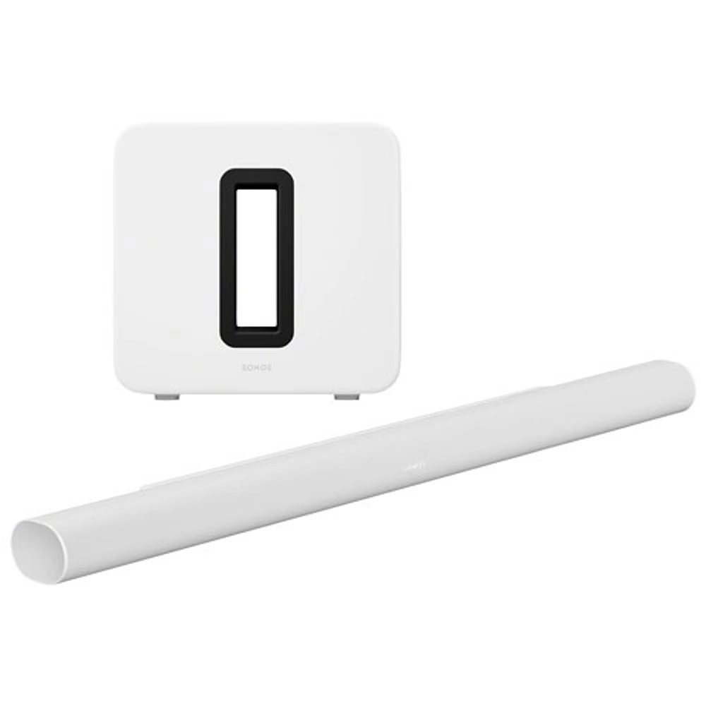 Sonos Arc Ultra Sound Bar with Sub 4 Wireless Subwoofer - White
