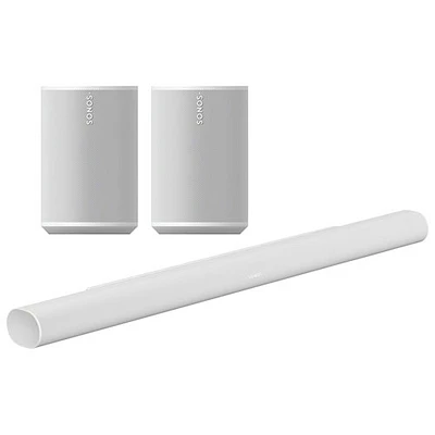 Barre de son Arc Ultra avec haut-parleurs multipièces Era 100 de Sonos - Paire - Blanc