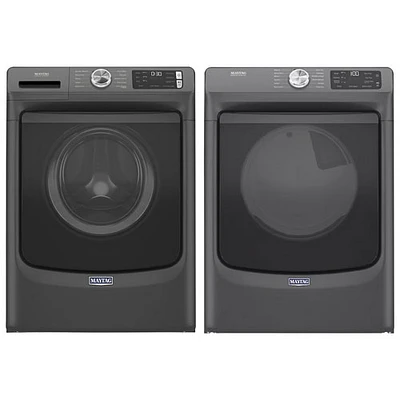 Maytag 5.2 Cu. Ft. Front Load Steam Washer & 7.3 Cu. Ft. Electric Dryer - Volcano Black