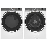 Whirlpool 7.4 Cu. Ft. Gas Steam Dryer & 5.0 Cu. Ft. Front Load Steam Washer- White