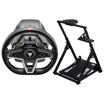 Thrustmaster T248 Racing Wheel & Magnetic Pedals for PS5/PS4/PC with Universal Racing Simulator Stand - Black