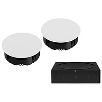 Haut-parleurs de plafond (paire) de 8 po INCL8WW1 de Sonos par Sonance avec amplificateur Amp de 125 W