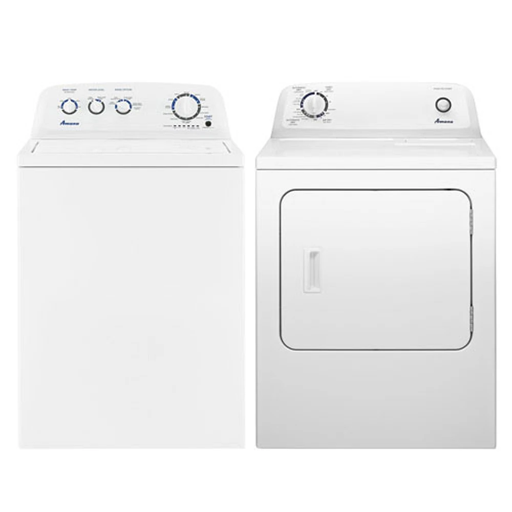 Amana 4.4 Cu. Ft. High Efficiency Top Load Washer & 6.5 Cu. Ft. Electric Dryer - White