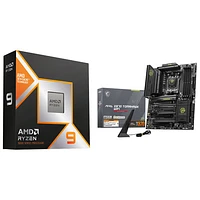 Processeur à 12 coeurs AM5 Ryzen 9 9900X3D d'AMD avec carte mère AM5 DDR5 Wi-Fi 7 X870 ATX de MSI