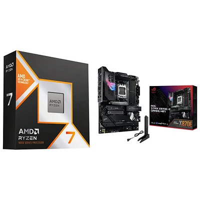 AMD Ryzen 7 9800X3D 8-Core 5.2GHz Processor with ASUS ROG Strix X870E-E Gaming Wi-Fi 7 DDR5 Motherboard