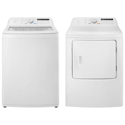 Laveuse à chargement par le haut HE 4,7 pi³ et sécheuse électrique 7,0 pi³ d'Insignia - Blanc