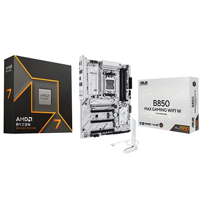 AMD Ryzen 7 9700X 8-Core 5.5GHz Processor with ASUS B850 Max Gaming WIFI W ATX AM5 Motherboard