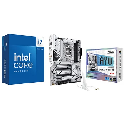 Intel Core i7-14700K Processor with ASUS Z790-AYW WIFI W II ATX LGA 1700 Motherboard