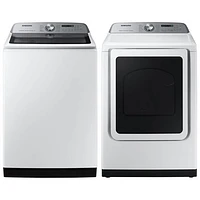 Samsung 6.0 Cu. Ft. High Efficiency Top Load Washer & 7.4 Cu. Ft. Electric Steam Dryer - White
