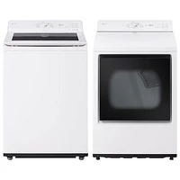 Laveuse à chargement par le haut HE de 5,8 pi³ et sécheuse électrique avec Sensor Dry de 7,3 pi³ de LG - Blanc alpin