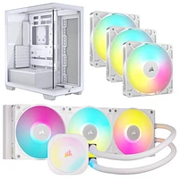 Corsair iCUE LINK Titan RX RGB 360mm Liquid CPU Cooling System w/ ATX Computer Case & Triple Case Fan Kit