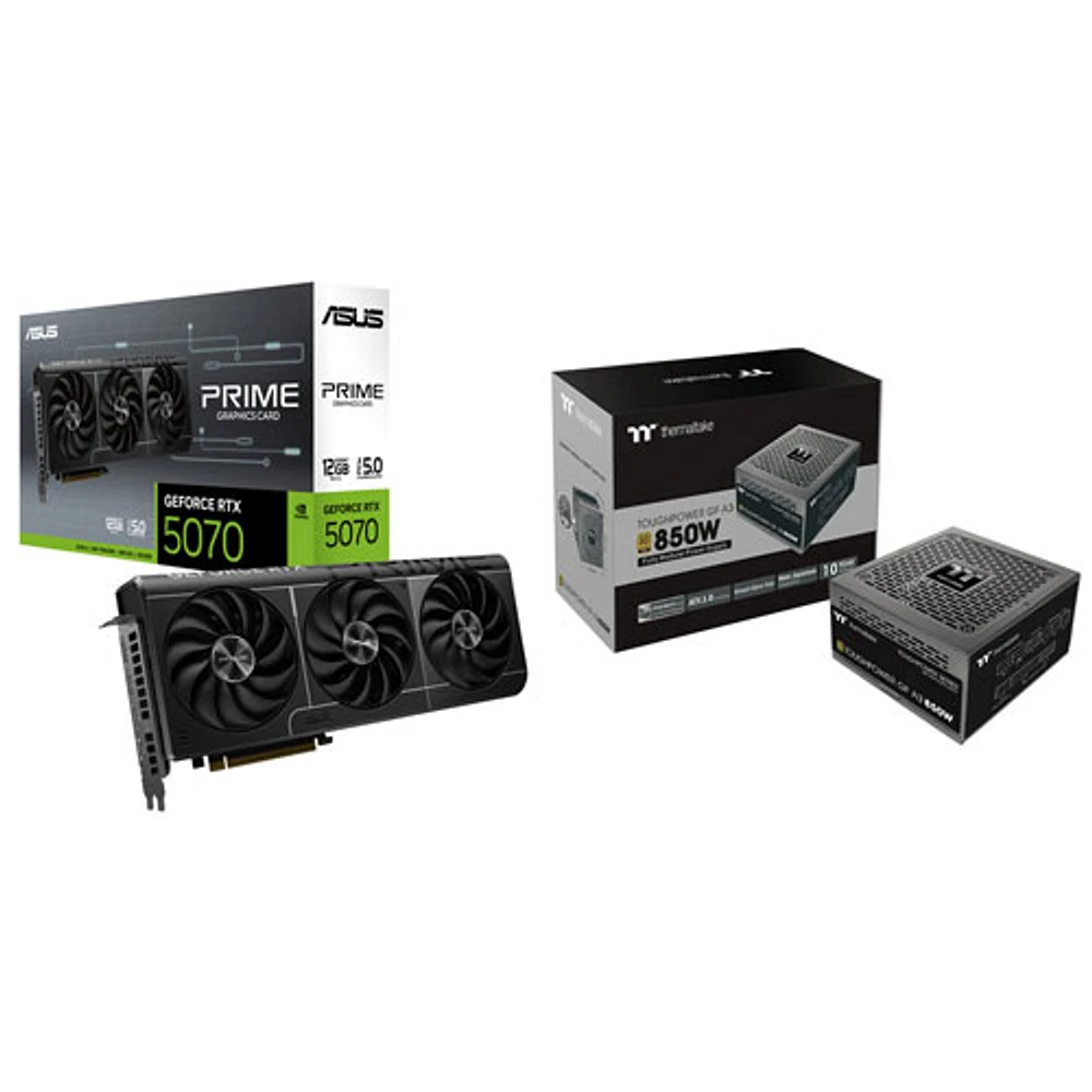Carte graphique Prime GeForce RTX 5070 GDDR7 12 Go avec bloc d'alimentation ATX 850 W