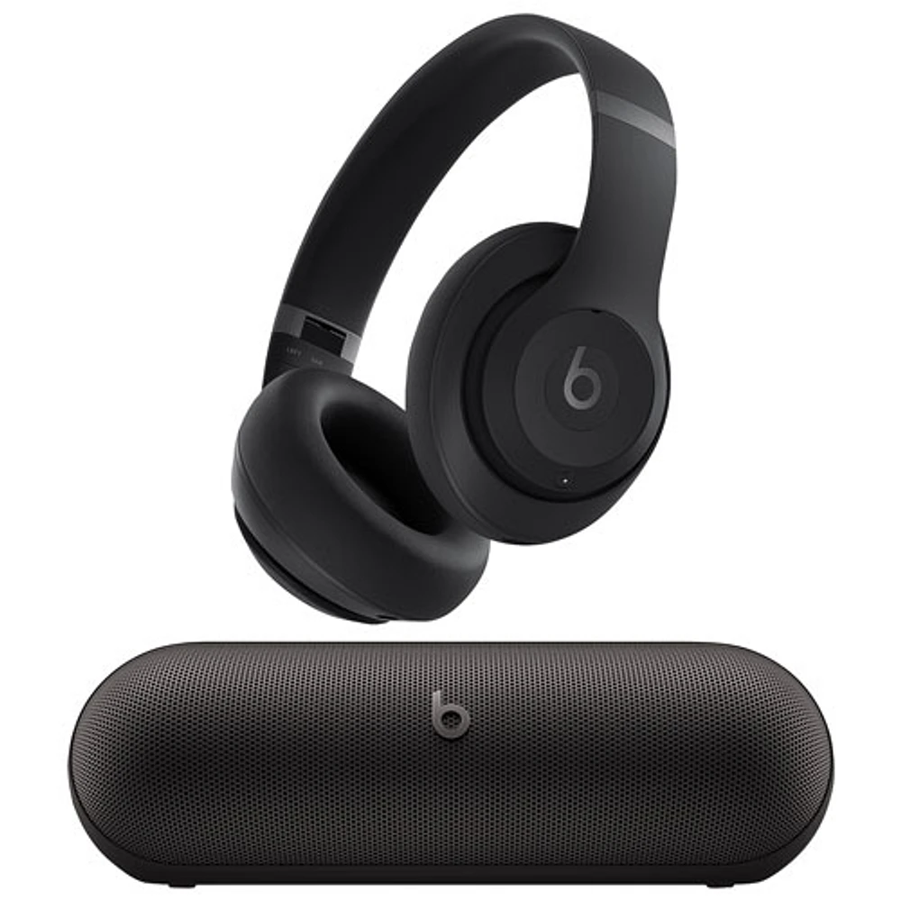 Beats By Dr. Dre Studio Pro Over-Ear Noise Cancelling Bluetooth Headphones with Pill Bluetooth Wireless Speaker - Black
