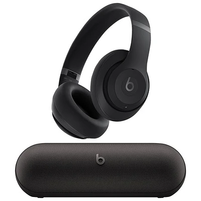 Casque d'écoute Bluetooth à suppression du bruit Studio Pro de Beats By Dr. Dre avec haut-parleur Bluetooth sans fil Pill - Noir