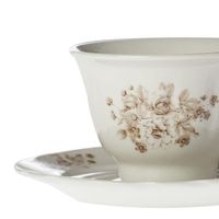 Taza con plato floral porcelana