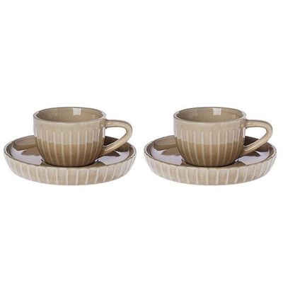 Pack de 2 tazas de café con plato