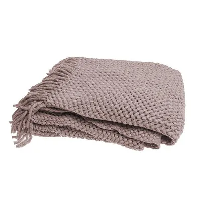 Manta tricot con flecos 130×170