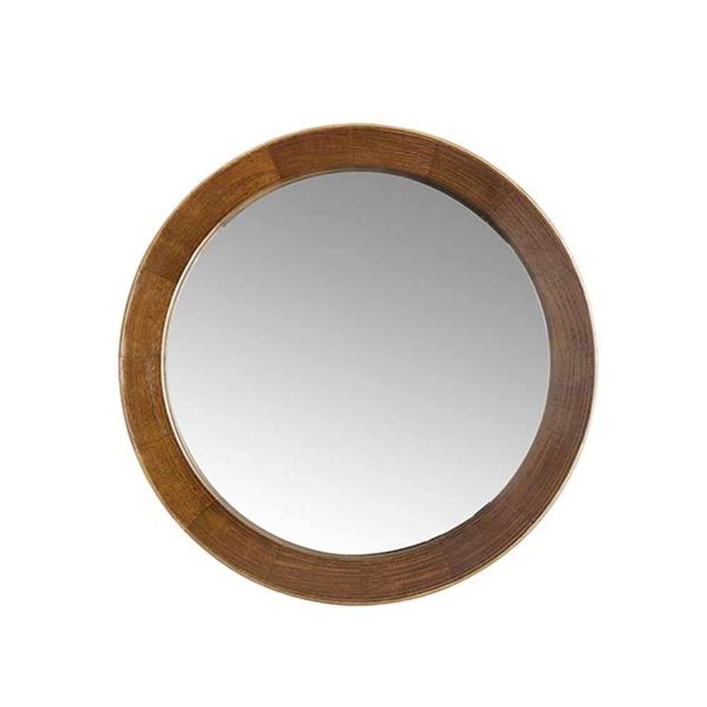 Espejo redondo con marco de madera d40 cm Bolio
