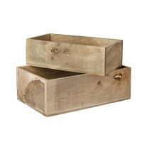 Pack 2 caja de madera teca
