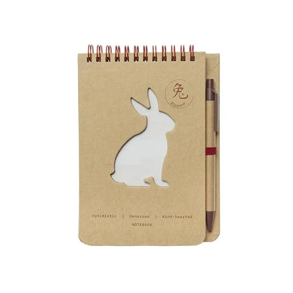 Libreta pequeña troquelada con boli rabbit