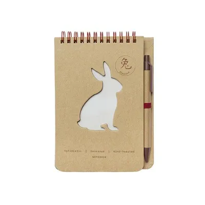 Libreta pequeña troquelada con boli rabbit