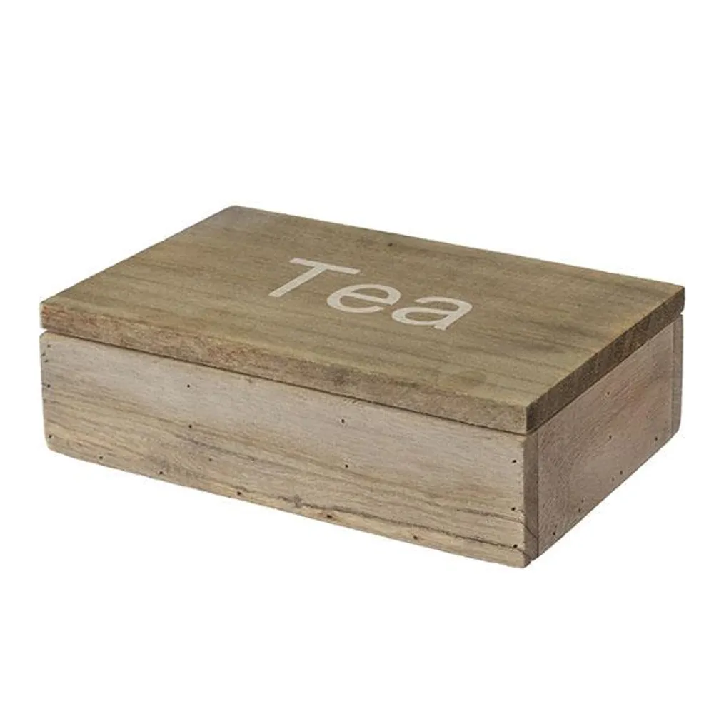 Caja para té de madera reciclada