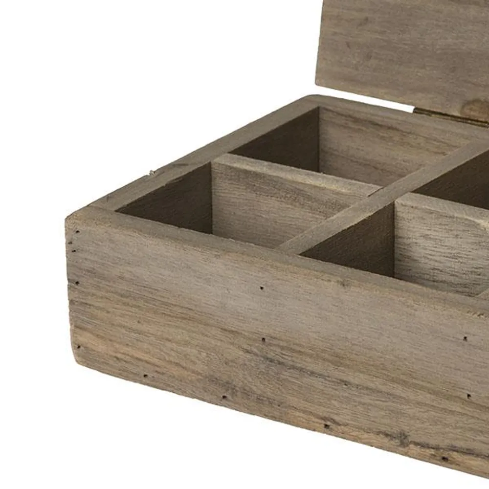 Caja para té de madera reciclada