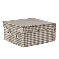 Caja plegable con tapa y asa estampado vichy