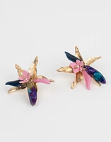 Aretes de flor de resina