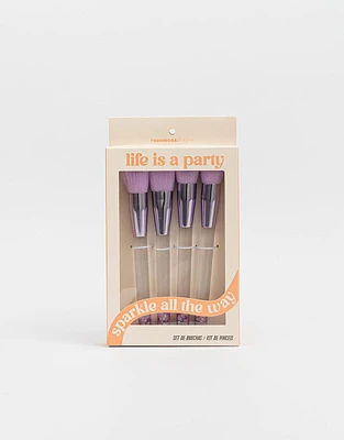 Set de brochas de maquillaje "life is a party"