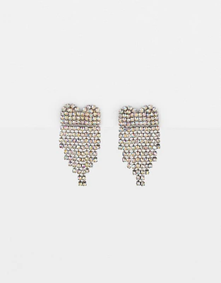 Aretes colgantes cortos con strass