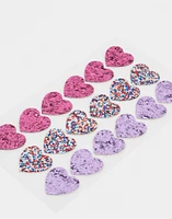 Stickers de corazones con glitter