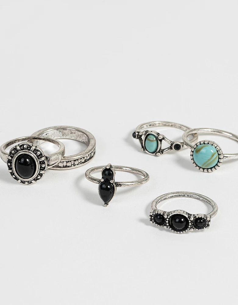 Set de anillos con piedras