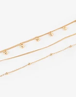 Set de 3 chokers bañados en oro