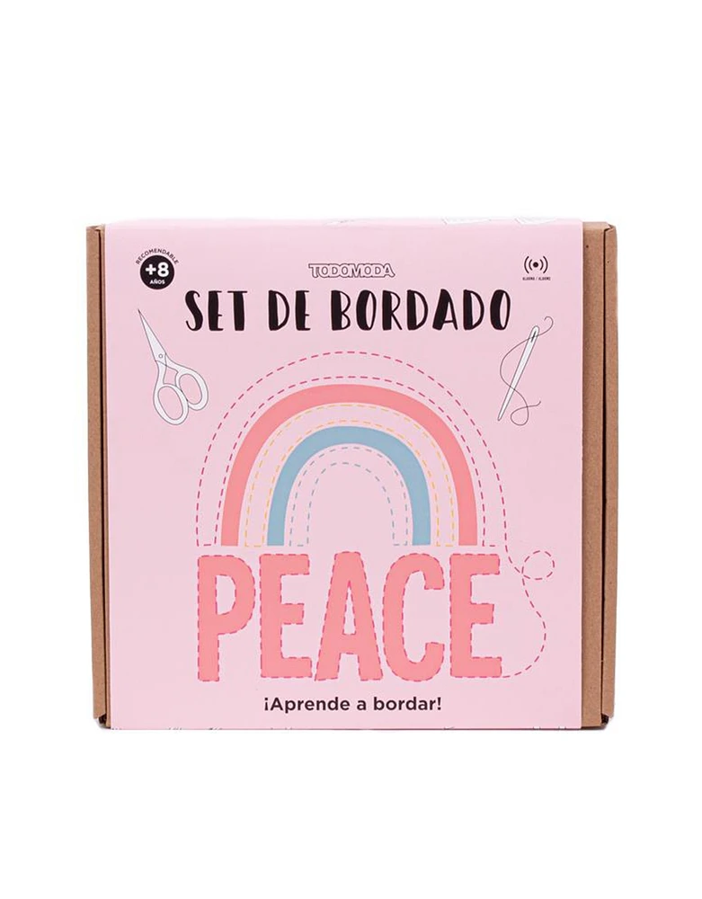 Set para bordar  peace rainbow