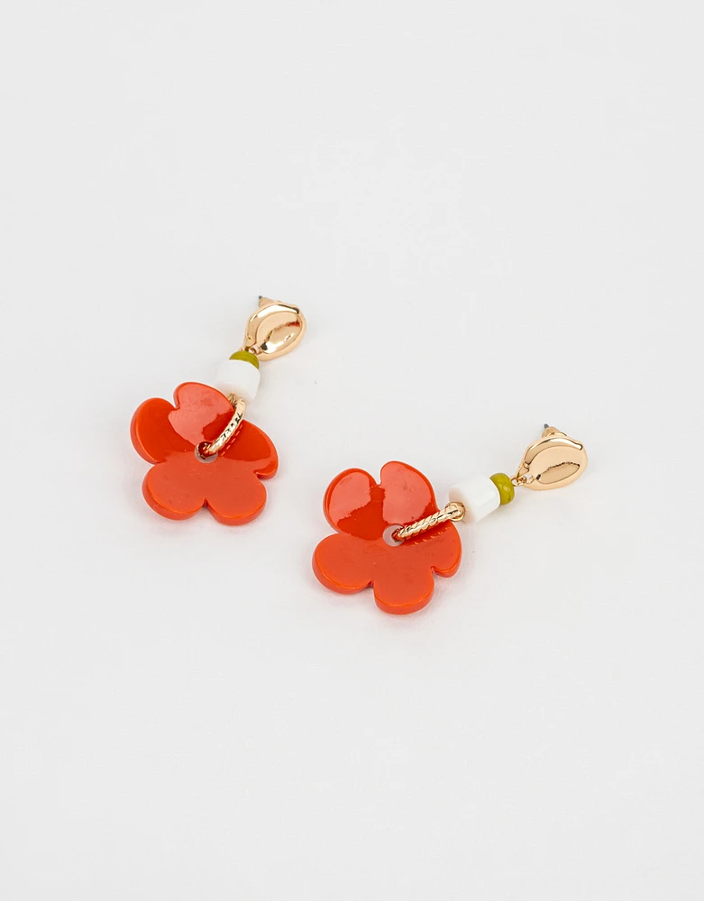 Aretes de flores esmaltadas