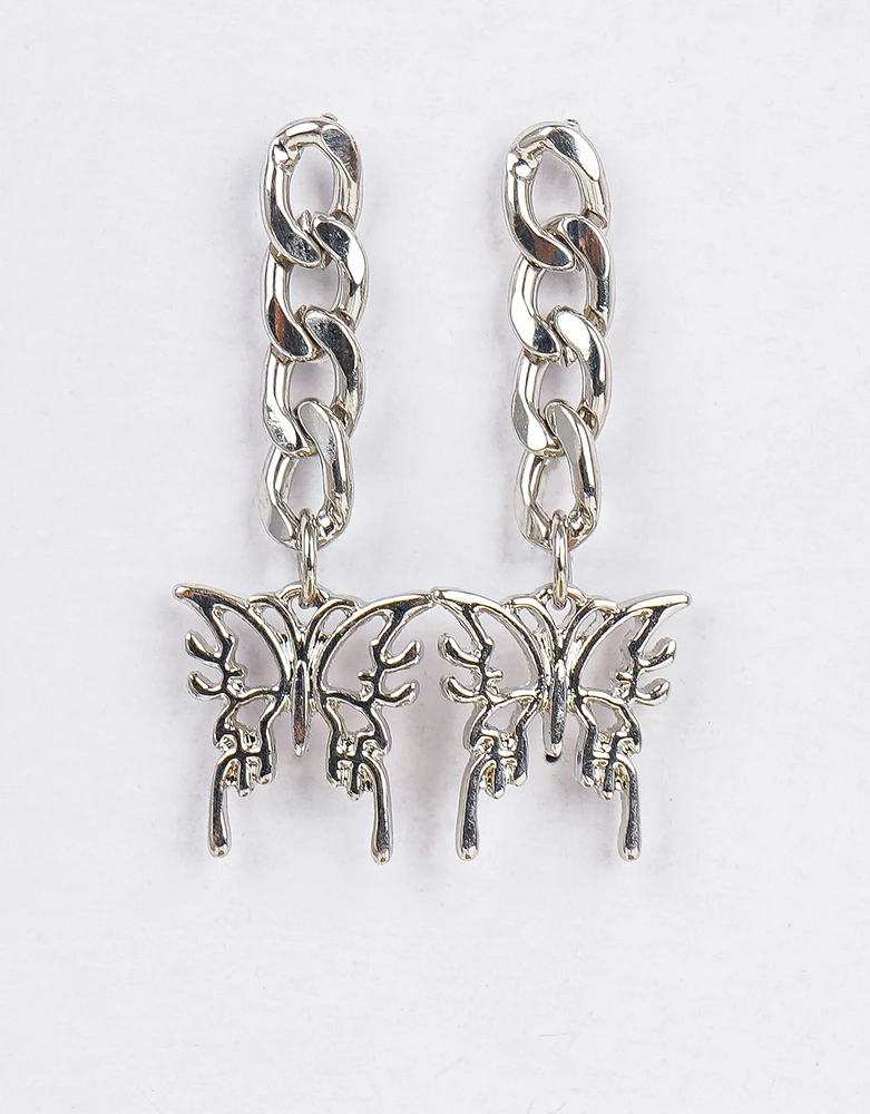 Aretes con dije de mariposa