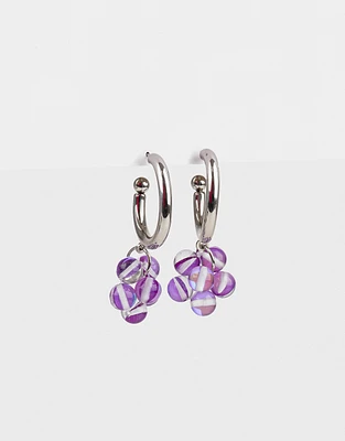 Aretes argollas con flores