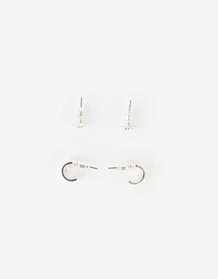 Set de aretes bañados en plata