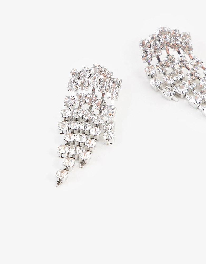 Aretes cortos con strass