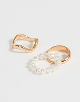 Set de anillos con perlas