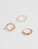 Set de anillos con perlas