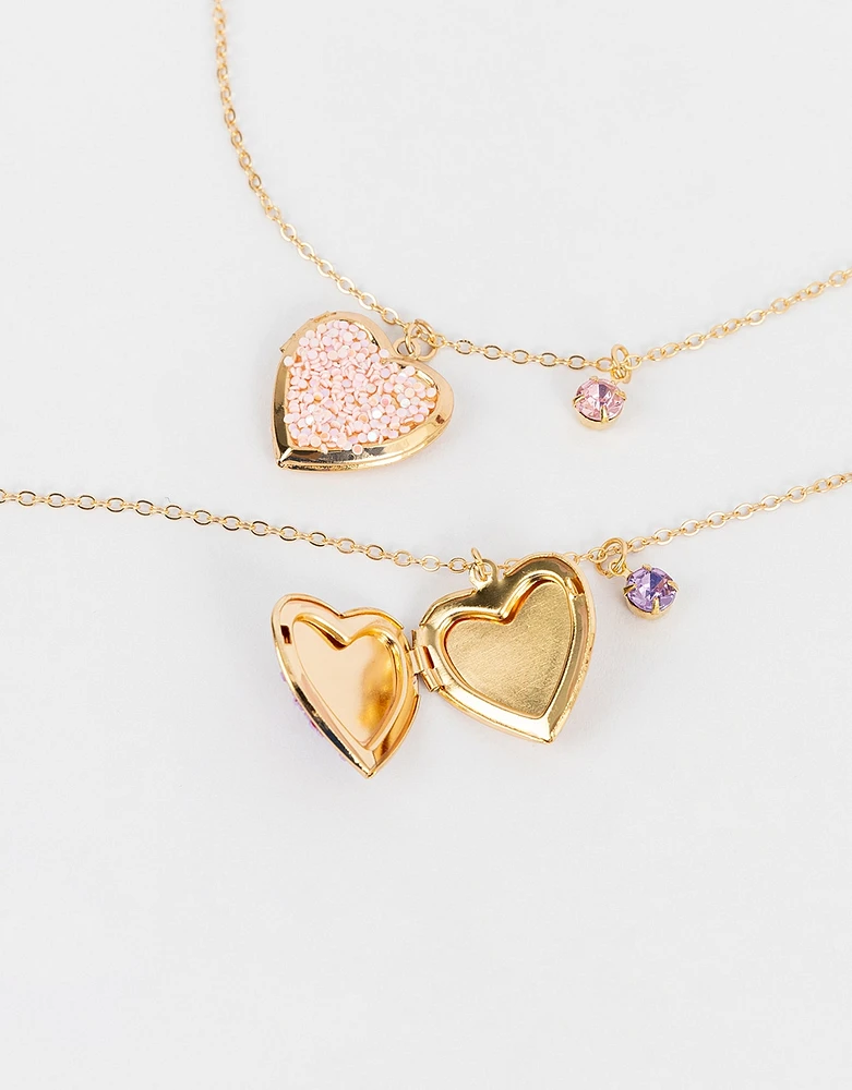 Set de collares con dije de corazón