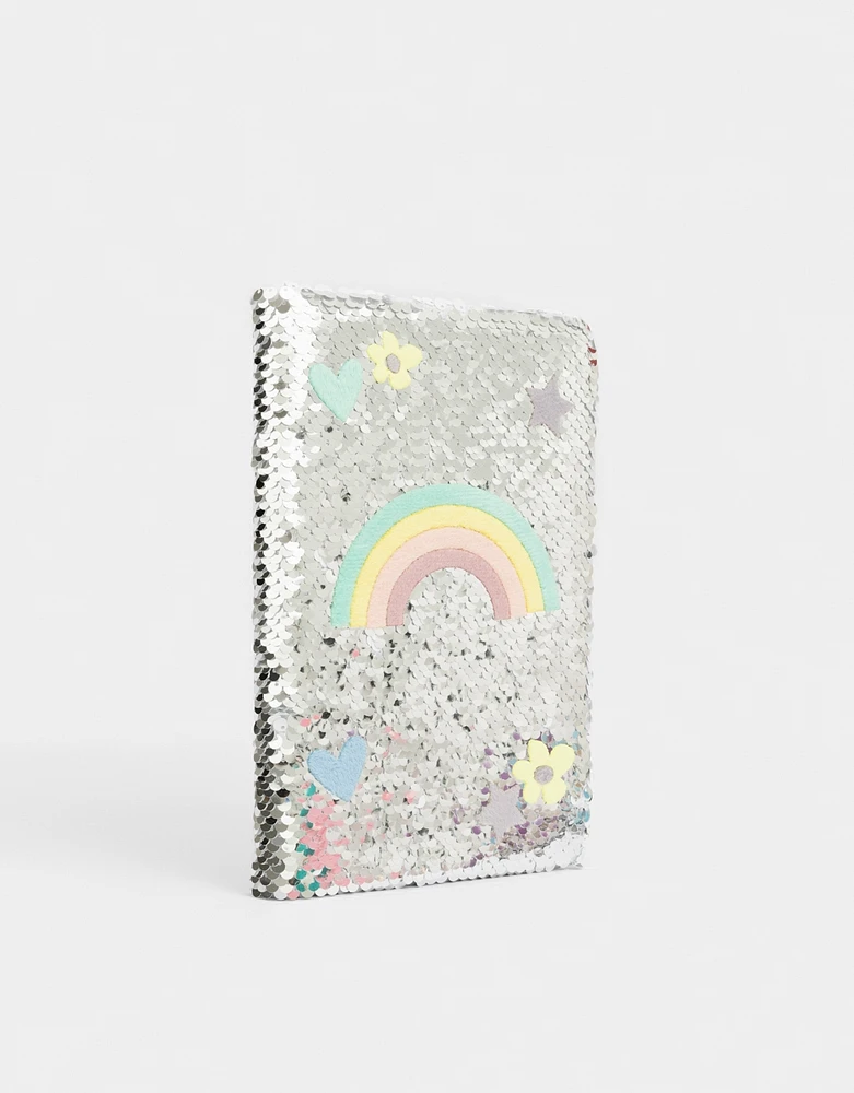 Cuaderno con lentejuelas